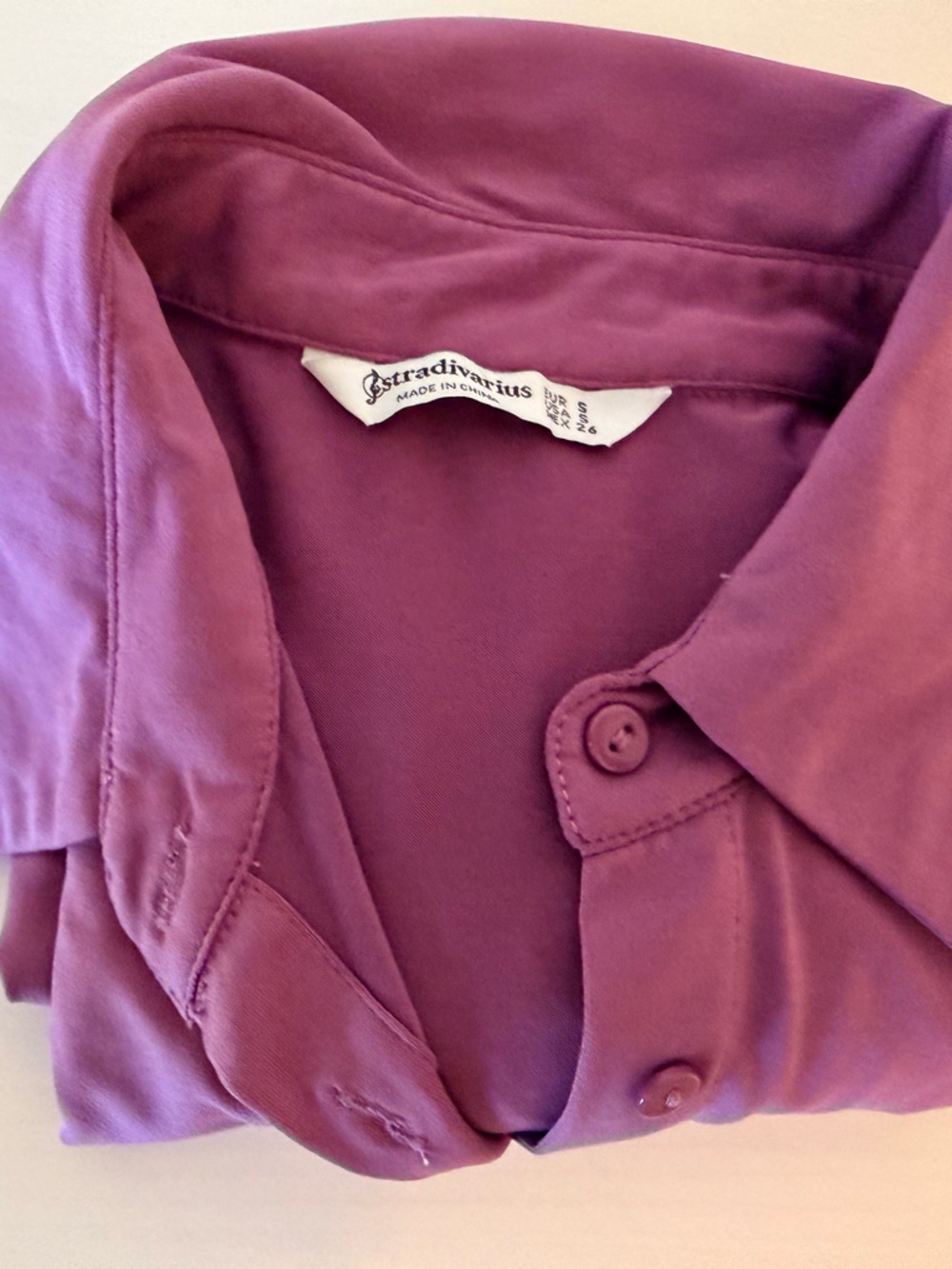 Stradivarius Purple Button-Up Long Sleeve - Picture 3 of 3